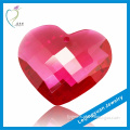 Charming Ruby Heart Shape Faceted Glass Bead
